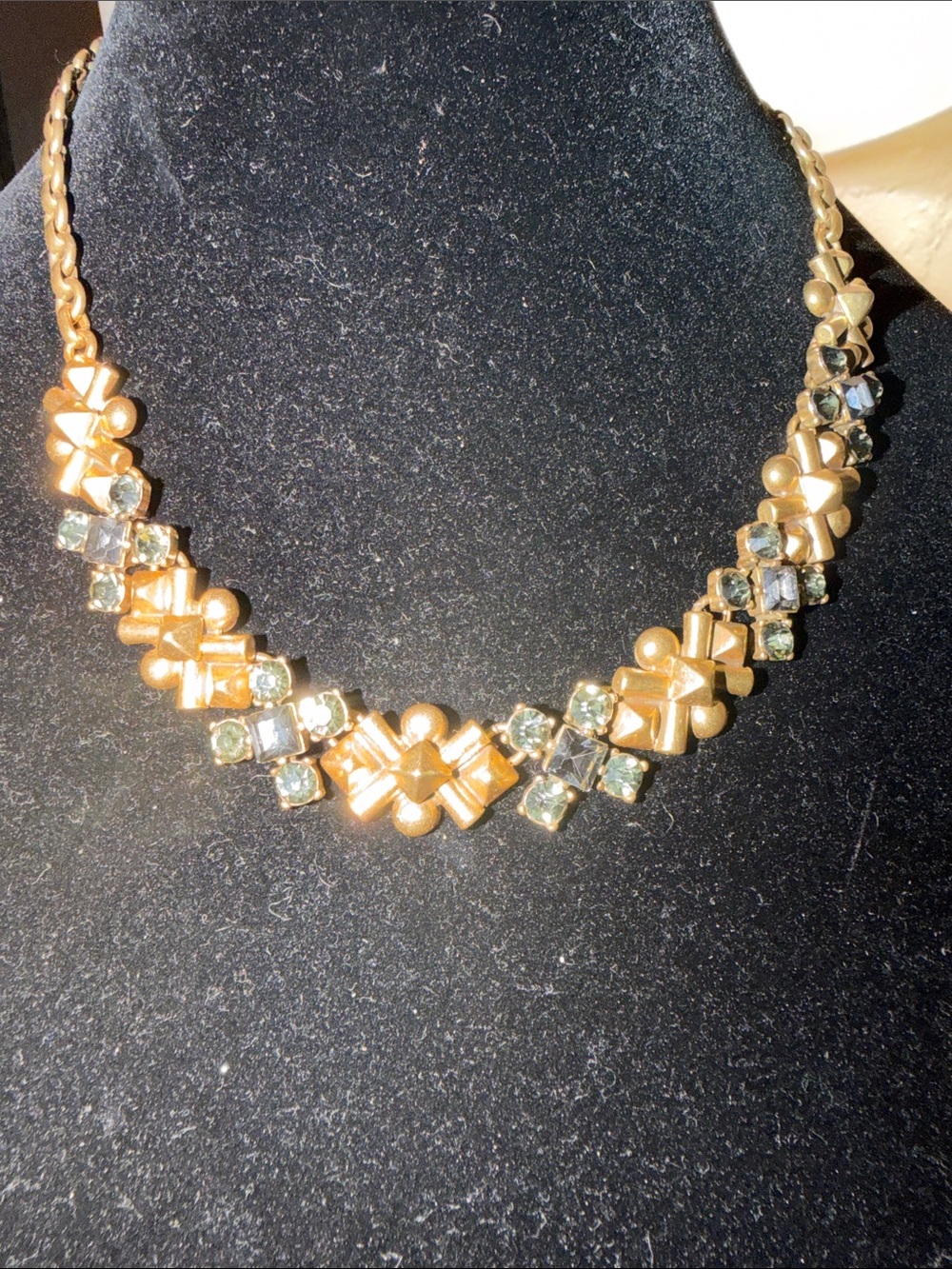 J. Crew Gold Cluster Necklace with Clear Crystals - Picture 3 of 5